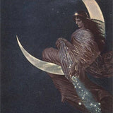 Enchantress Sitting on Moon Postcard