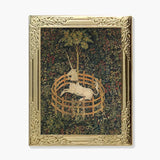 Frame Enamel Lapel Pin - the Unicorn Rests in A Garden