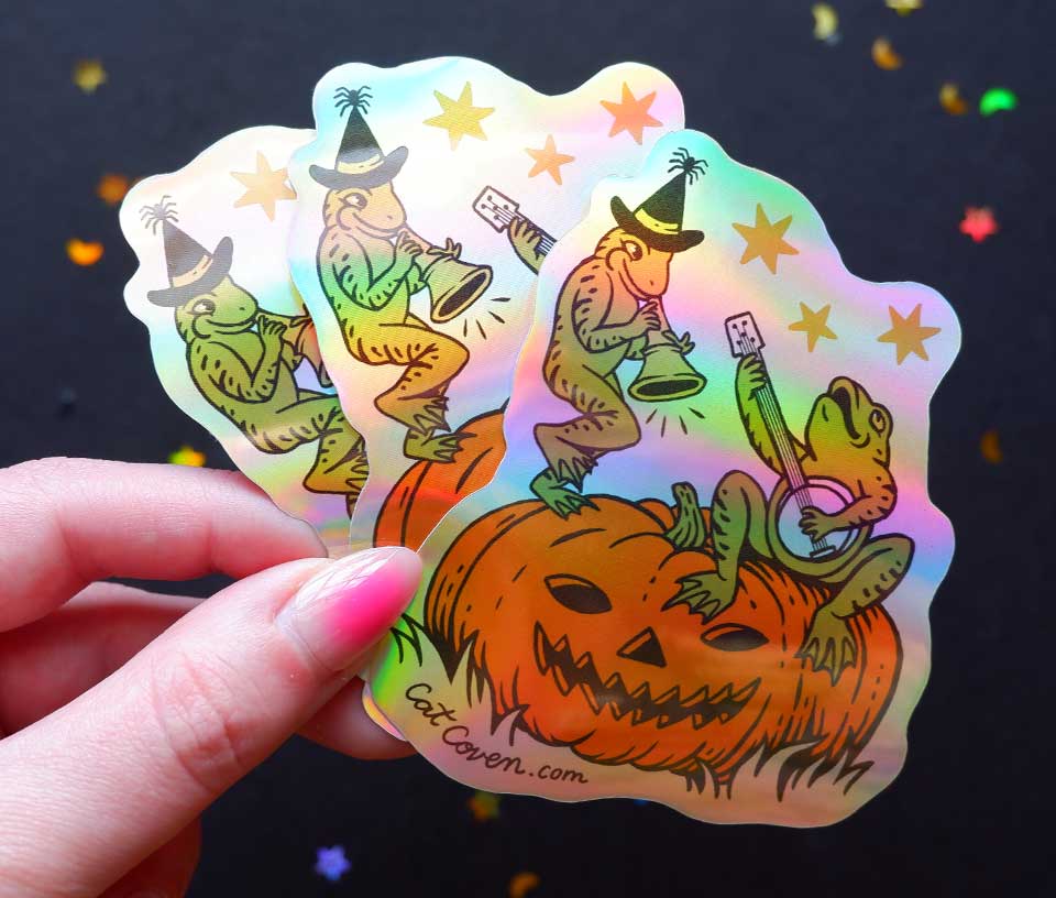 Halloween Frogs - Holographic Sticker - LIMITED EDITION