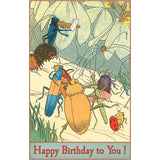 Happy Birthday From the Insect Ball Vintage Postcard