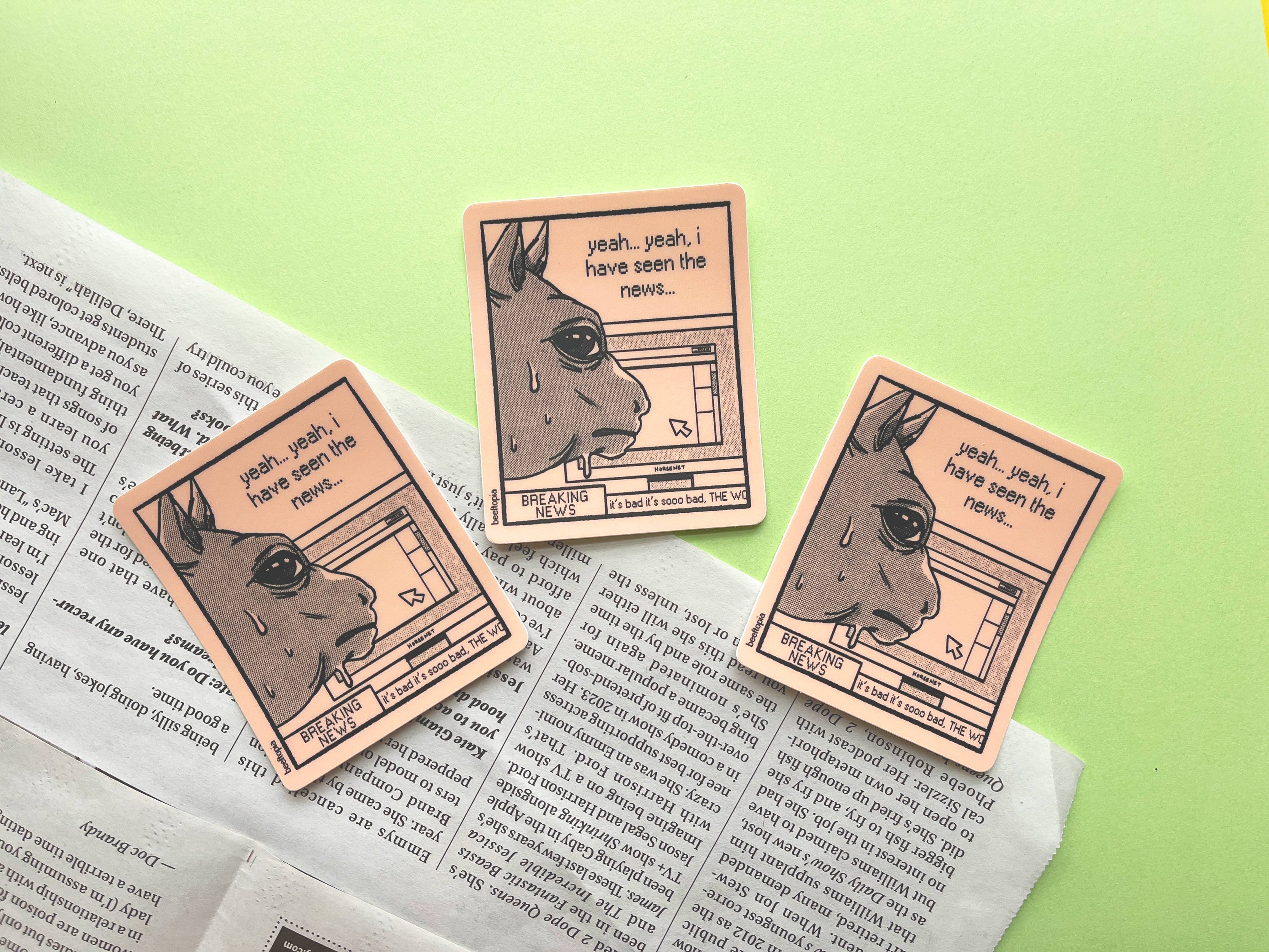 Bad News Horse Waterproof Vinyl Sticker