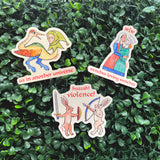 Huzzah! Violence! Medieval Rabbits Vinyl Sticker