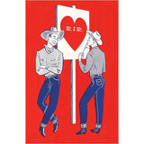 Two Cowboys with Heart Postcard