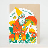 Thank You Gnome Die-Cut Letterpress Greeting Card By Phoebe Wahl
