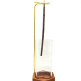Upside Down Incense Holder with Wooden Base and Glass Ash Catcher