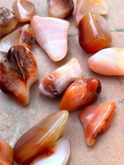 Mystery Carnelian Agate Tumbled Stones