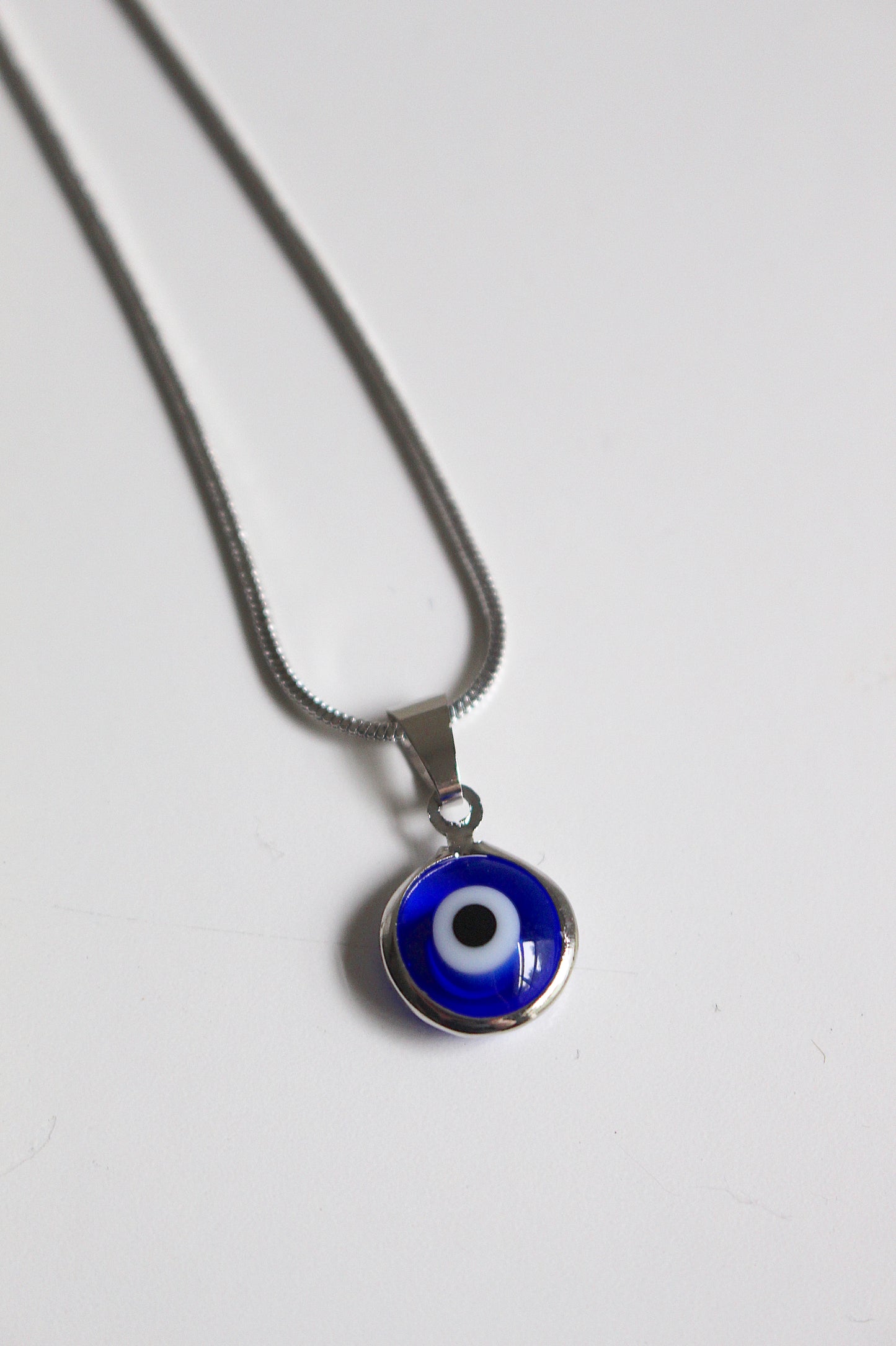 Silver Plated Light Evil Eye Necklace