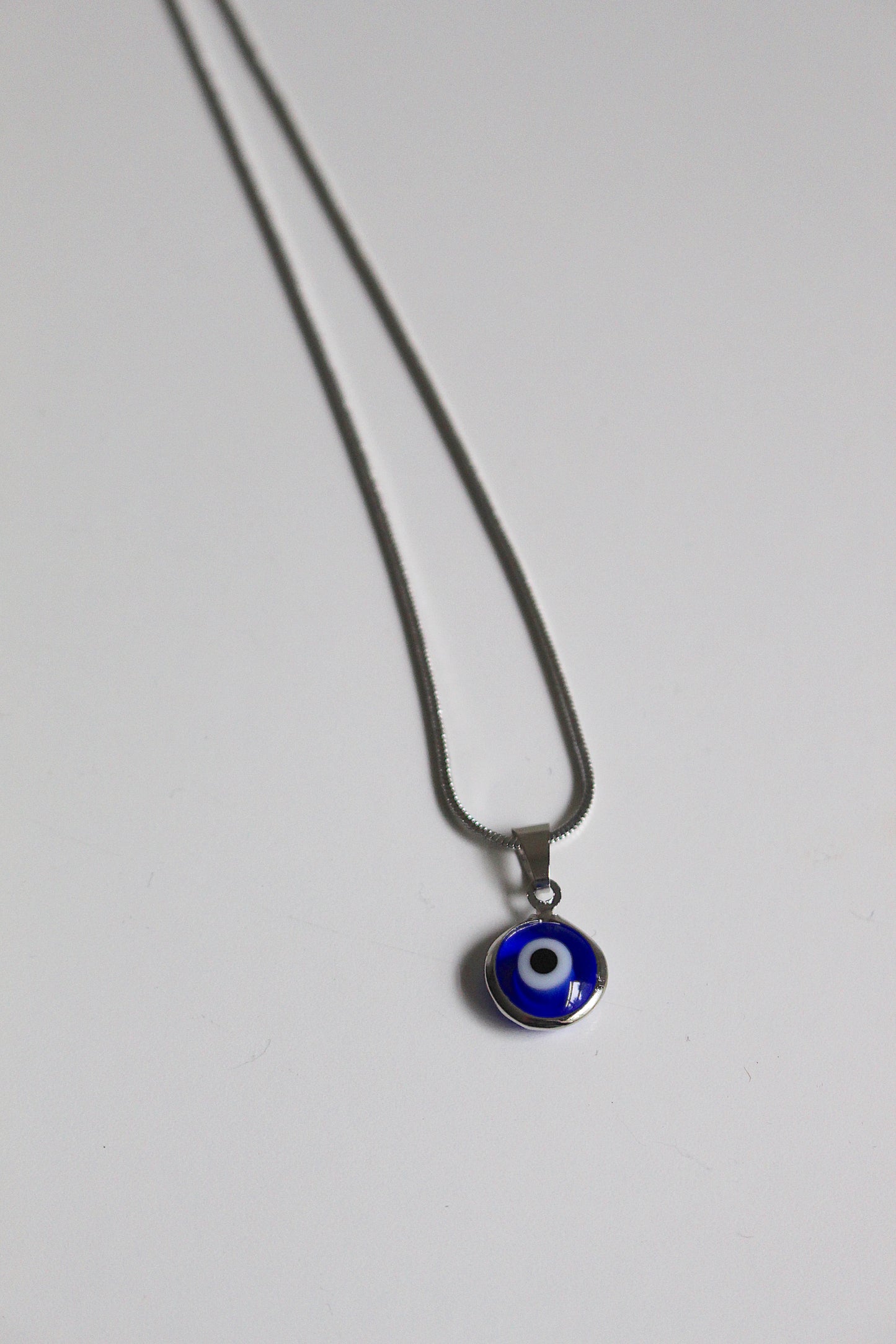 Silver Plated Light Evil Eye Necklace