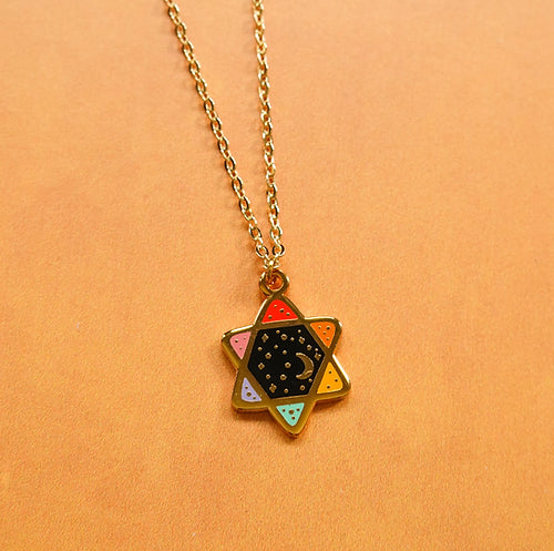 Rainbow Mini Cosmic Magen David