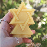 Star of David Beeswax Candle