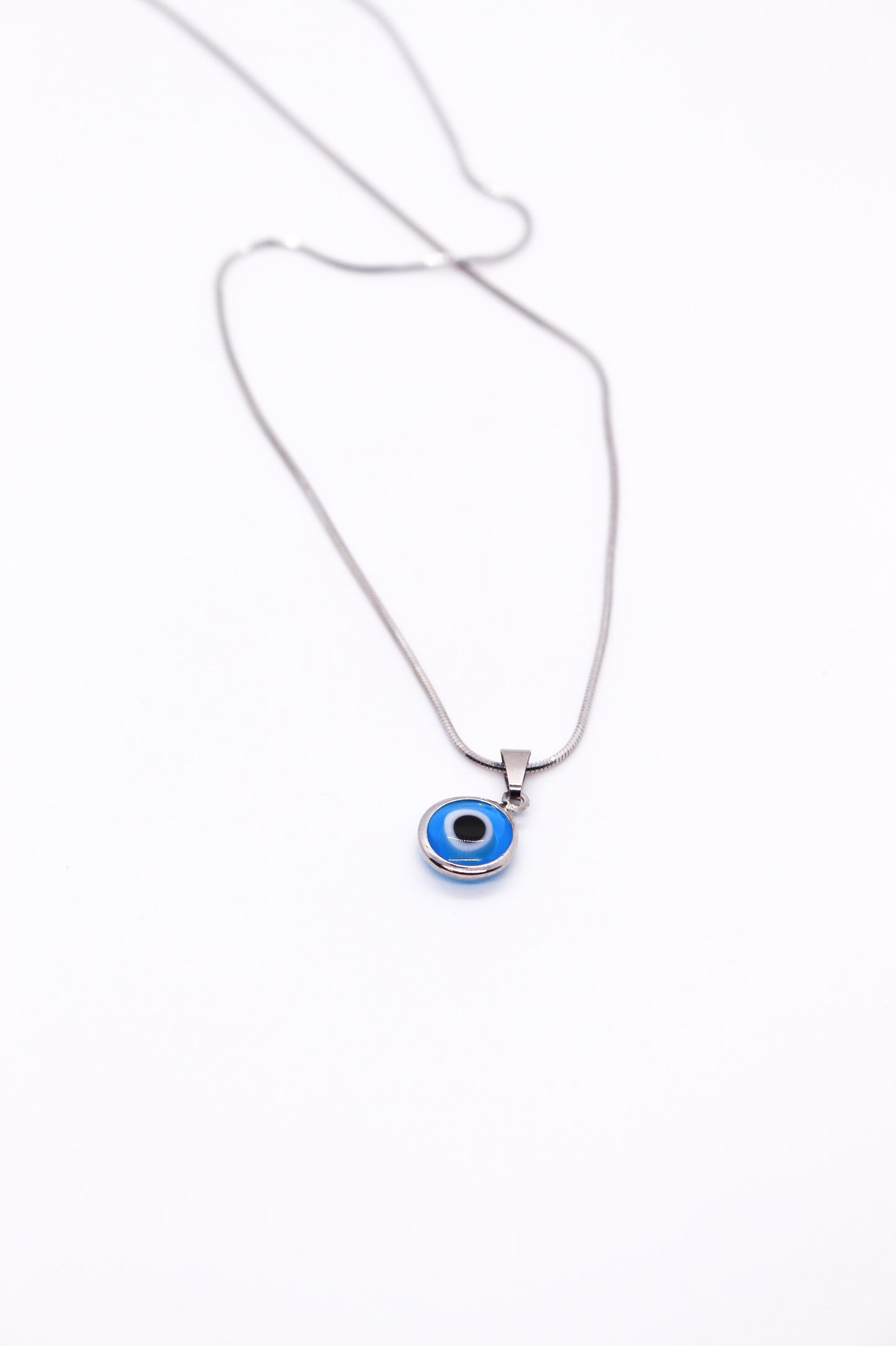 Silver Plated Light Evil Eye Necklace
