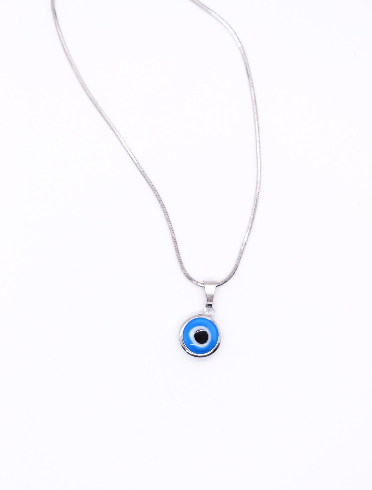 Silver Plated Light Evil Eye Necklace