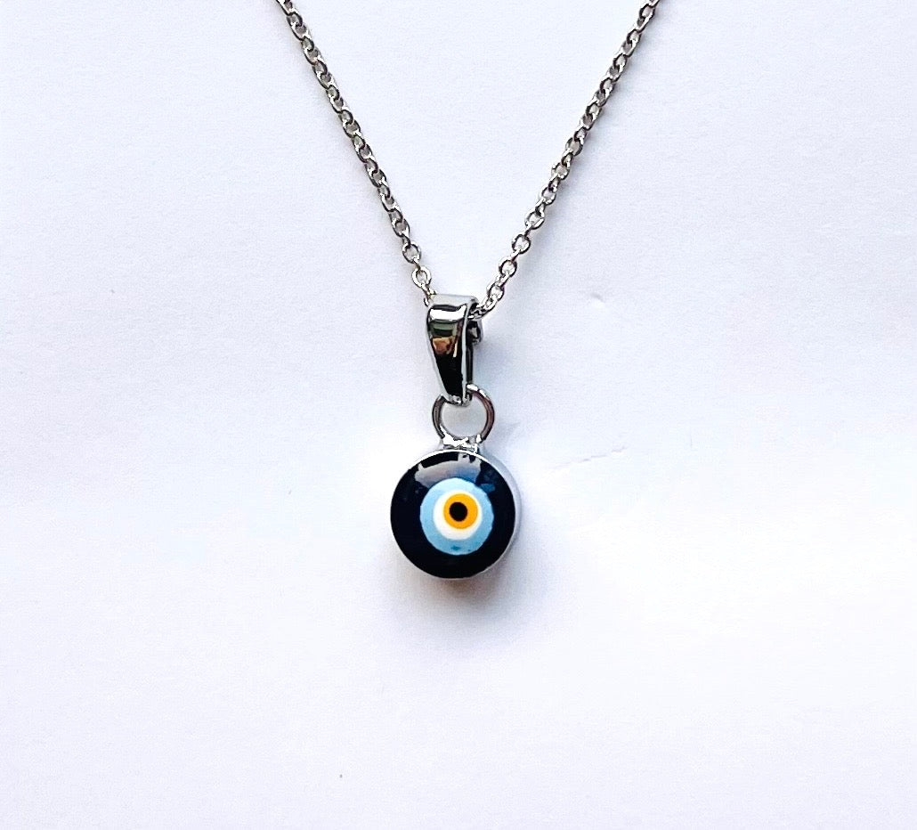 Silver Plated Evil Eye Necklace