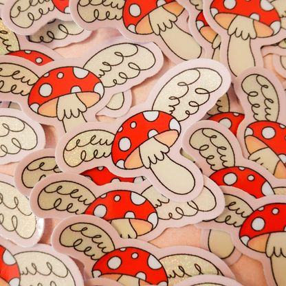 Flying Mushroom Sticker